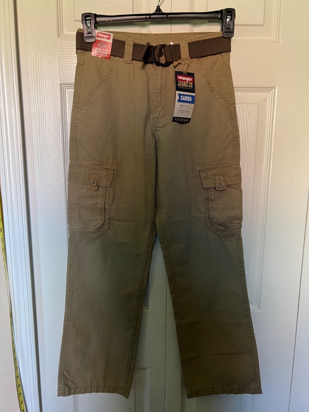 Wrangler Boys Tan Cargo Pants with Belt